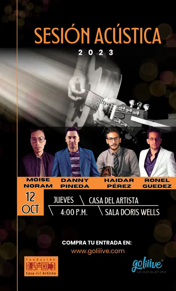Concierte Sesiòn Acustica 2023, en la Casa del Artista - Eventos en Caracas mes Octubre - Conciertos en Caracas